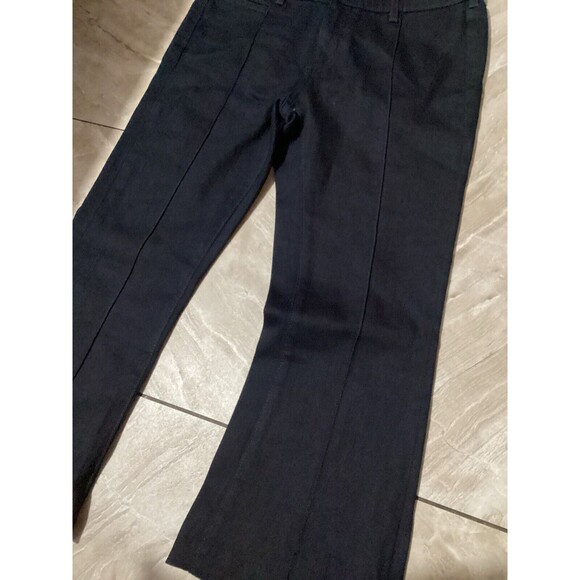 Adriano Goldschmied The Mia Pintuck Flare Dark Wash Jeans HEMMED Cropped 26 - Picture 3 of 10